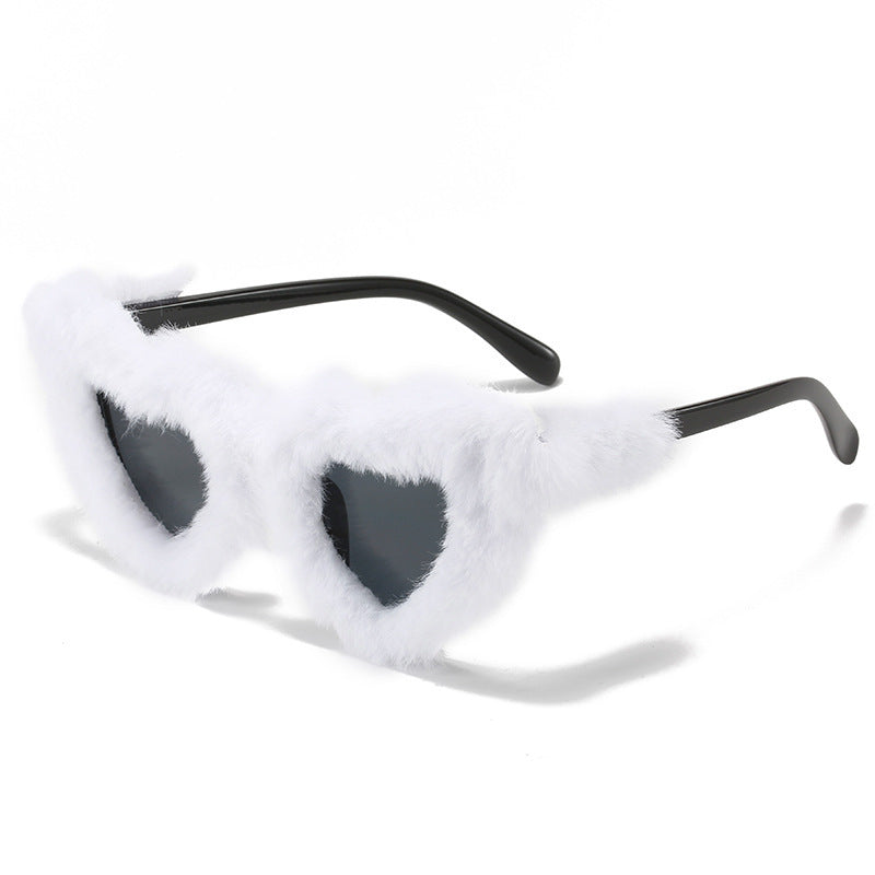Venta al por mayor PC Christmas Plush Heart Gafas de sol